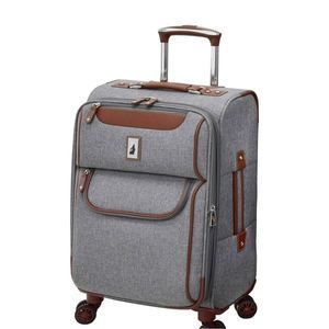 Gray and Brown Women's Luggage Bag
